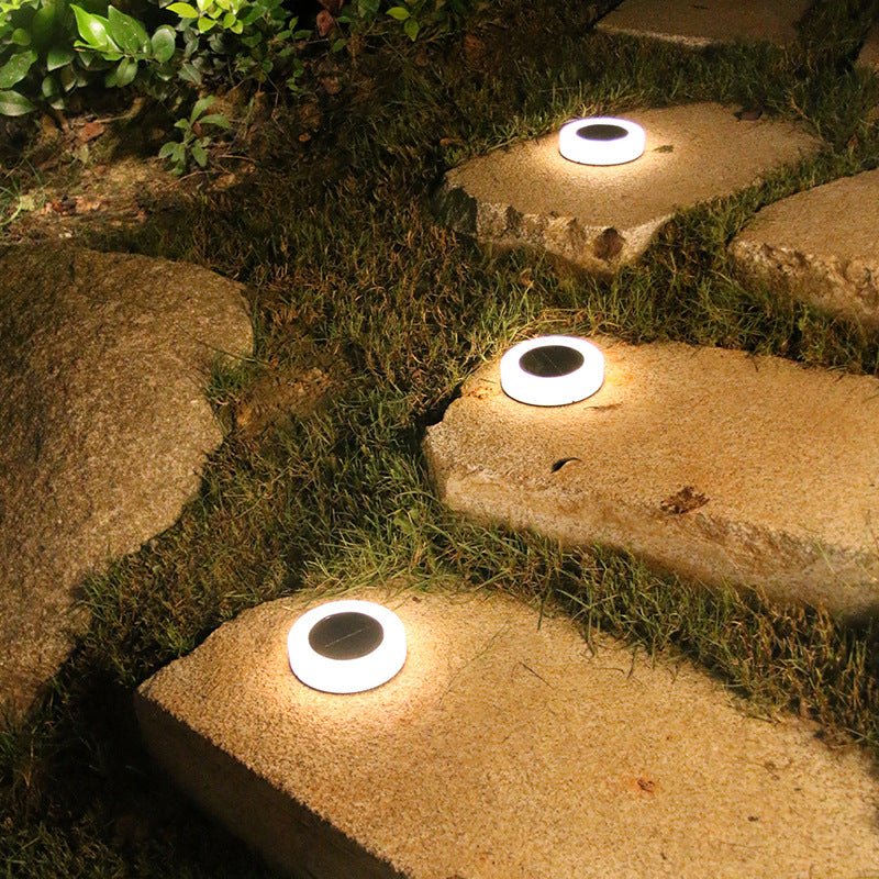 Modern minimalist solar wasserdicht runder Zylinder Kunststoff ABS LED Bodensteckdose Landschaftslicht für den Garten | Karnz