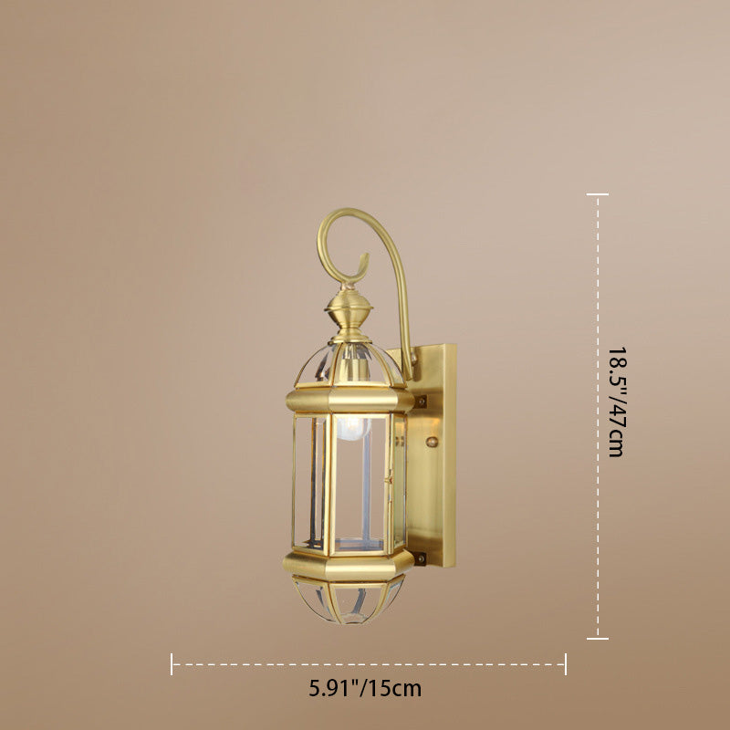 Moderne Luxus Wasserdichte Zylinder Rechteck Halbrund Kupfer Glas 1/3/6 Licht Wandleuchte Lampe Für Garten | Karnz