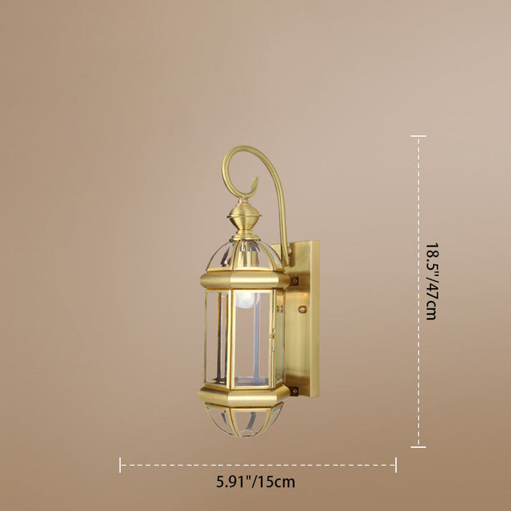 Moderne Luxus Wasserdichte Zylinder Rechteck Halbrund Kupfer Glas 1/3/6 Licht Wandleuchte Lampe Für Garten | Karnz