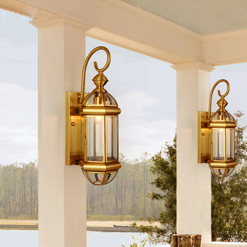 Moderne Luxus Wasserdichte Zylinder Rechteck Halbrund Kupfer Glas 1/3/6 Licht Wandleuchte Lampe Für Garten | Karnz