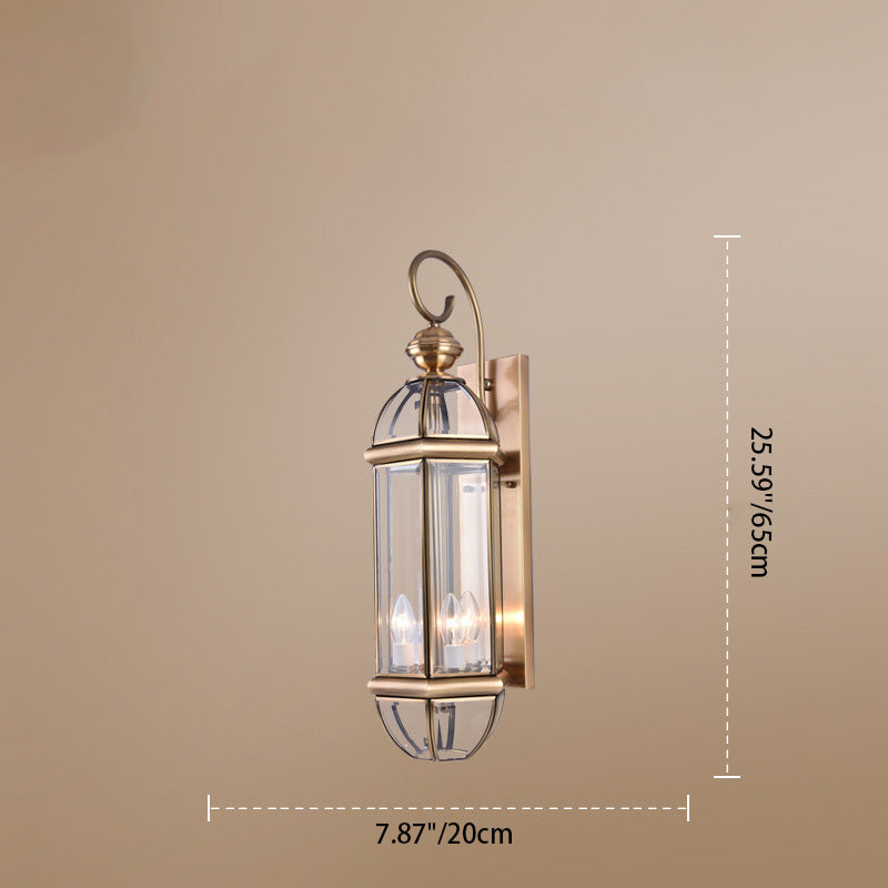 Moderne Luxus Wasserdichte Zylinder Rechteck Halbrund Kupfer Glas 1/3/6 Licht Wandleuchte Lampe Für Garten | Karnz
