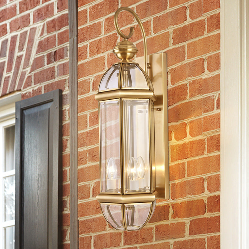 Moderne Luxus Wasserdichte Zylinder Rechteck Halbrund Kupfer Glas 1/3/6 Licht Wandleuchte Lampe Für Garten | Karnz