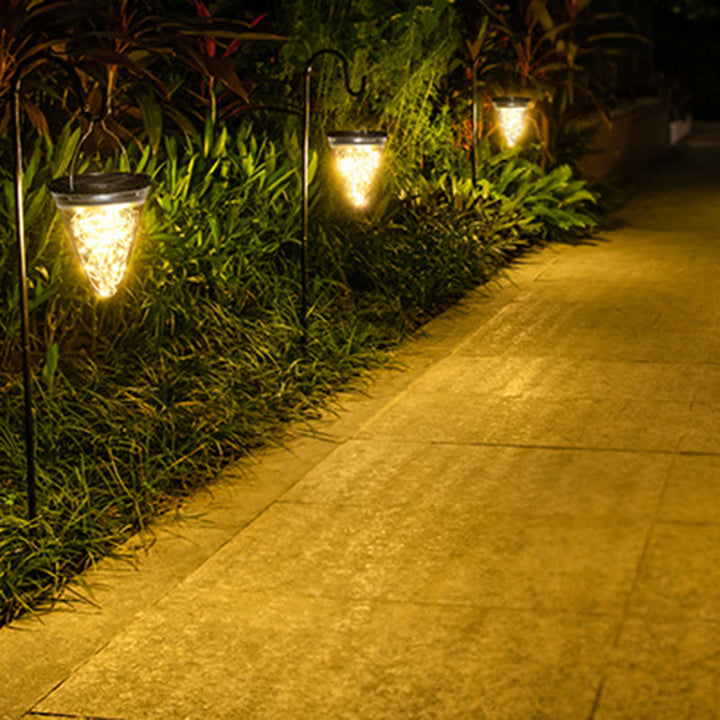 Modern Minimalist Solar Waterproof Cone Filigree PC ABS LED Pendelleuchte Für Garten | Karnz
