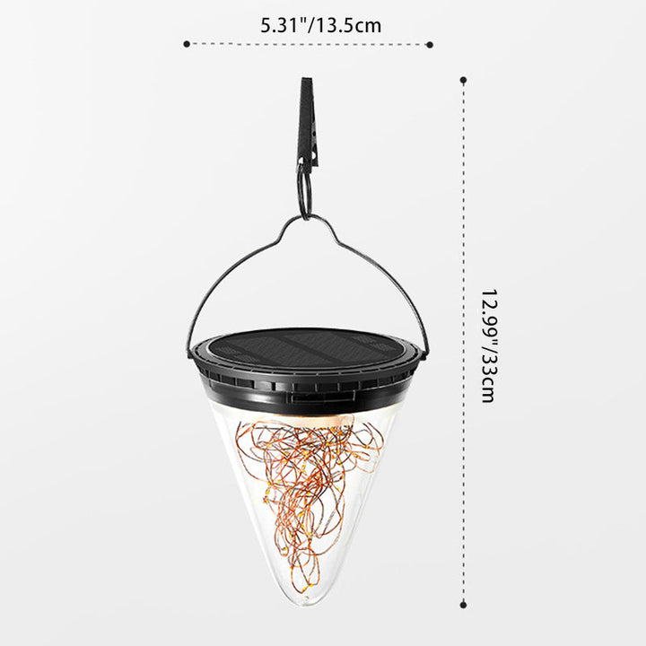 Modern Minimalist Solar Waterproof Cone Filigree PC ABS LED Pendelleuchte Für Garten | Karnz