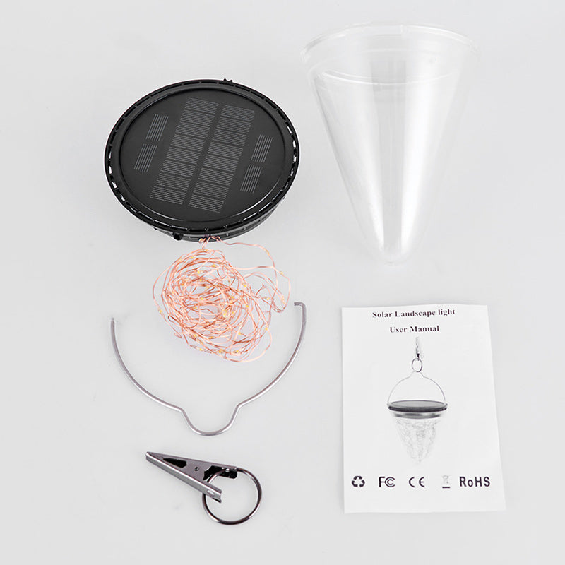 Modern Minimalist Solar Waterproof Cone Filigree PC ABS LED Pendelleuchte Für Garten | Karnz