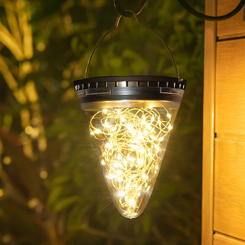 Modern Minimalist Solar Waterproof Cone Filigree PC ABS LED Pendelleuchte Für Garten | Karnz