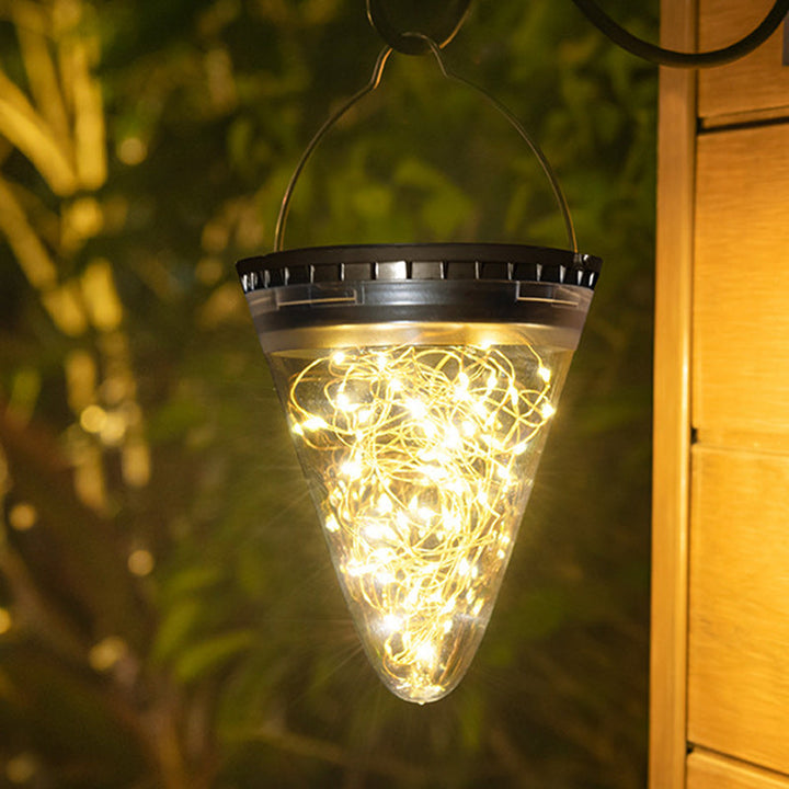 Modern Minimalist Solar Waterproof Cone Filigree PC ABS LED Pendelleuchte Für Garten | Karnz