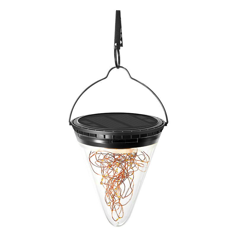 Modern Minimalist Solar Waterproof Cone Filigree PC ABS LED Pendelleuchte Für Garten | Karnz