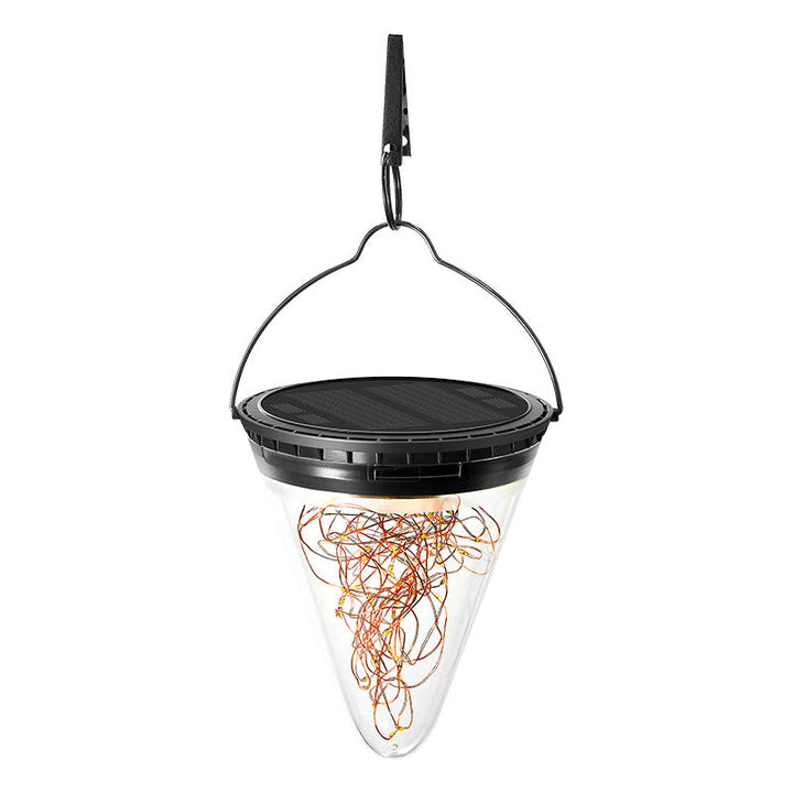 Modern Minimalist Solar Waterproof Cone Filigree PC ABS LED Pendelleuchte Für Garten | Karnz