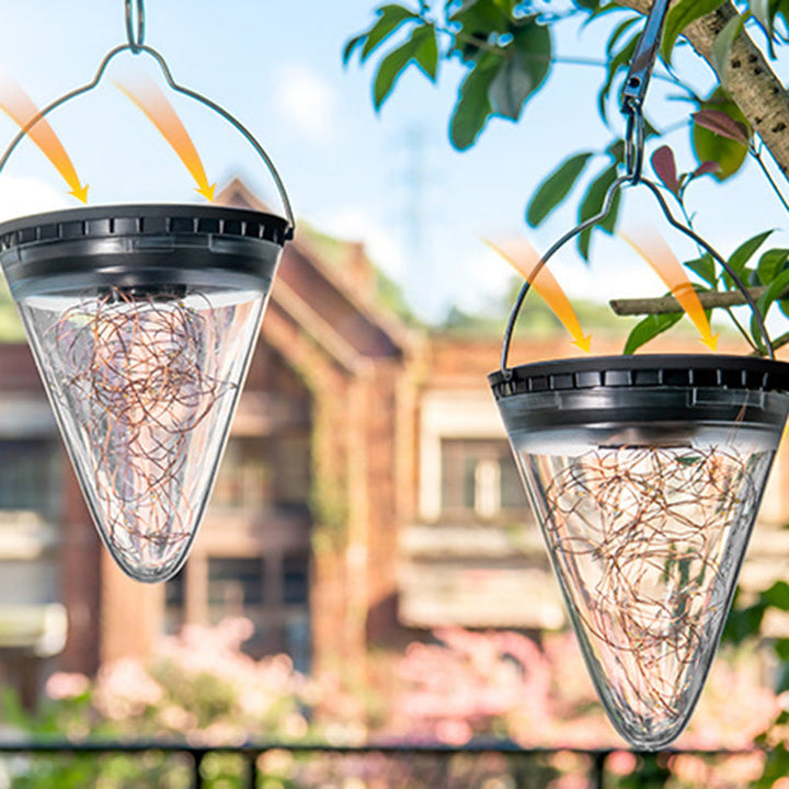 Modern Minimalist Solar Waterproof Cone Filigree PC ABS LED Pendelleuchte Für Garten | Karnz