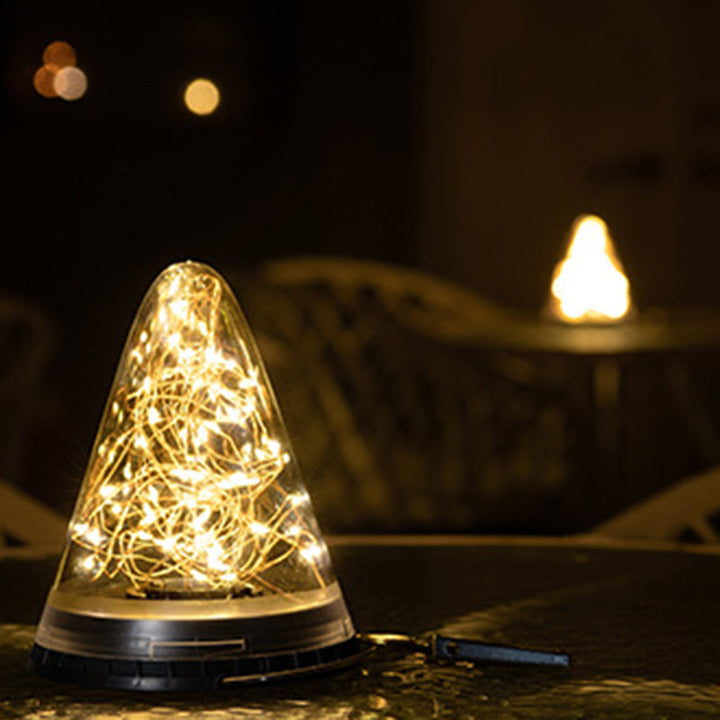 Modern Minimalist Solar Waterproof Cone Filigree PC ABS LED Pendelleuchte Für Garten | Karnz