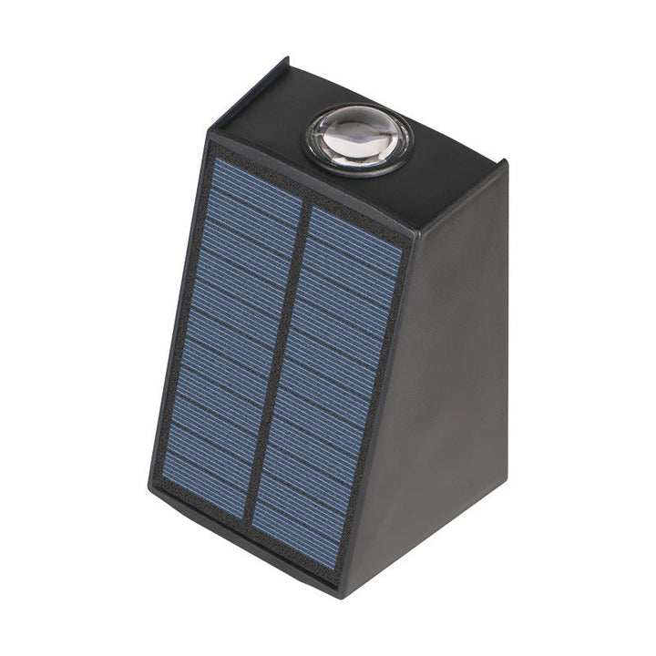 Moderner Minimalistischer Solar Wasserfester Trapezförmiger Rechteckiger ABS PVC LED Außenwandleuchten Lampe Für Garten | Karnz