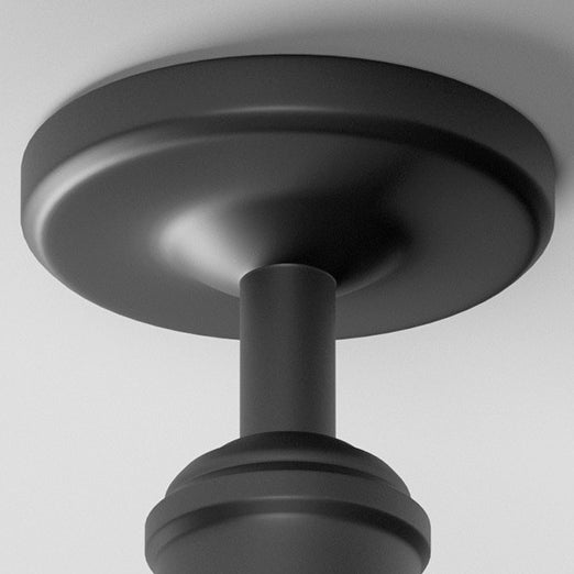 Traditionelle Vintage wasserdichte ausgestellte Zylinder-Scheibenbasis Eisen 1-Licht Semi-Flush Mount Deckenleuchte für Außenpatio | Karnz