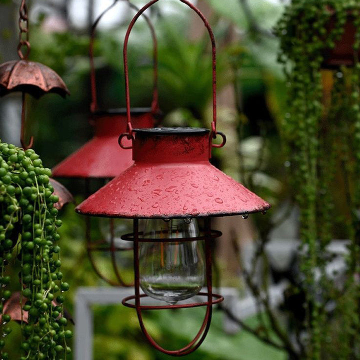 Traditionelle Vintage Solar Wasserfest Runde Tisch Oval Mesh Eisen 1-Licht Außenbeleuchtung Für Garten | Karnz