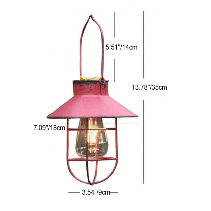 Traditionelle Vintage Solar Wasserfest Runde Tisch Oval Mesh Eisen 1-Licht Außenbeleuchtung Für Garten | Karnz