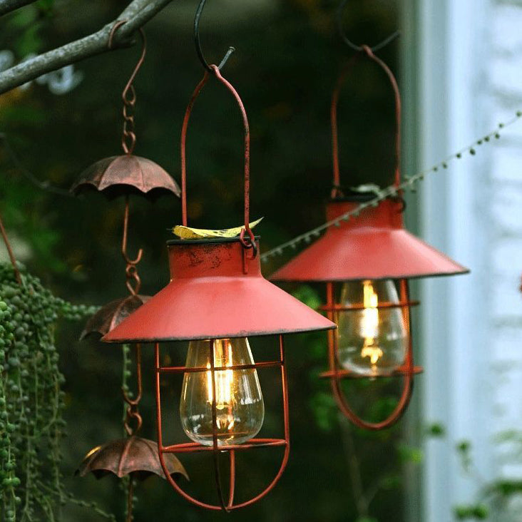 Traditionelle Vintage Solar Wasserfest Runde Tisch Oval Mesh Eisen 1-Licht Außenbeleuchtung Für Garten | Karnz