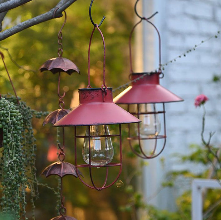 Traditionelle Vintage Solar Wasserfest Runde Tisch Oval Mesh Eisen 1-Licht Außenbeleuchtung Für Garten | Karnz