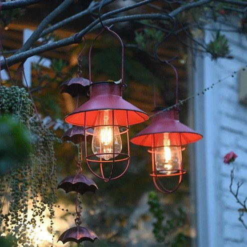 Traditionelle Vintage Solar Wasserfest Runde Tisch Oval Mesh Eisen 1-Licht Außenbeleuchtung Für Garten | Karnz