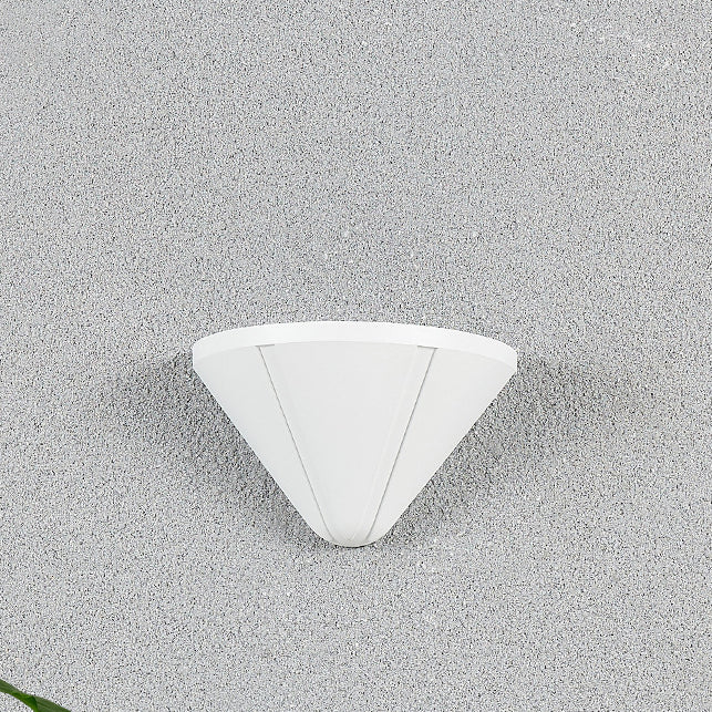 Moderner minimalistischer wasserdichter dreieckiger Halbring-Druckguss-Aluminium-PC-LED-Wandlicht für Außenpatio | Karnz