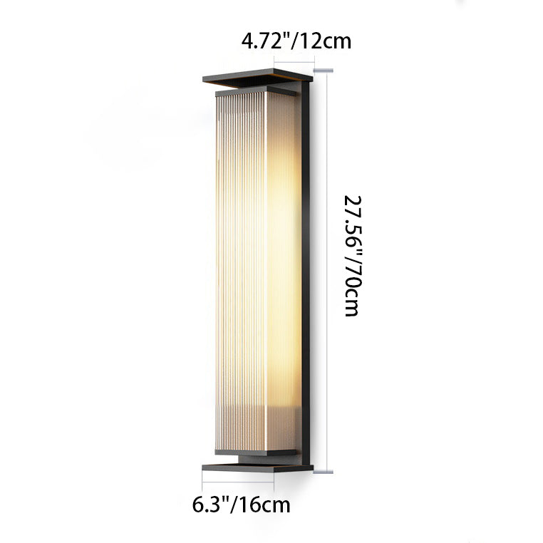 Moderner Minimalistischer Solar-Wasserdichter Rechteckiger Streifen Edelstahl PC LED Außenwandbeleuchtung Lampe Für Garten | Karnz