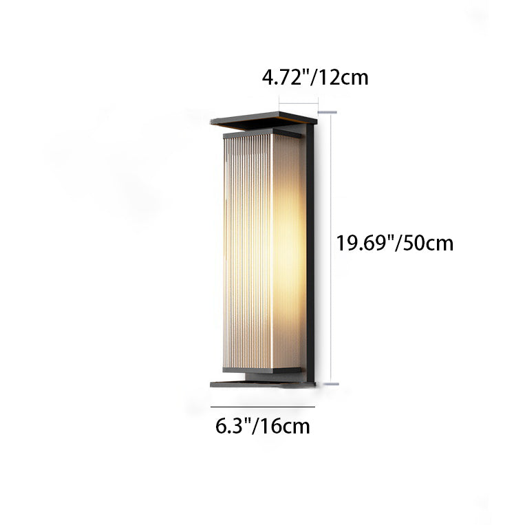 Moderner Minimalistischer Solar-Wasserdichter Rechteckiger Streifen Edelstahl PC LED Außenwandbeleuchtung Lampe Für Garten | Karnz