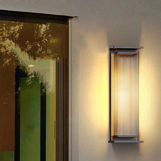 Moderner Minimalistischer Solar-Wasserdichter Rechteckiger Streifen Edelstahl PC LED Außenwandbeleuchtung Lampe Für Garten | Karnz