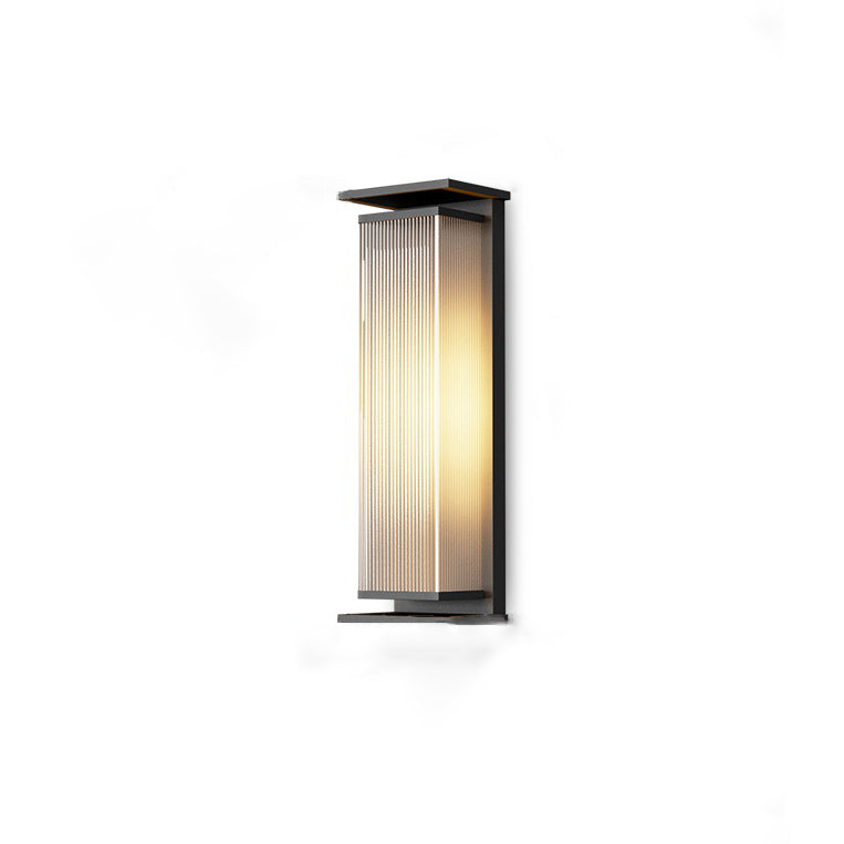 Moderner Minimalistischer Solar-Wasserdichter Rechteckiger Streifen Edelstahl PC LED Außenwandbeleuchtung Lampe Für Garten | Karnz