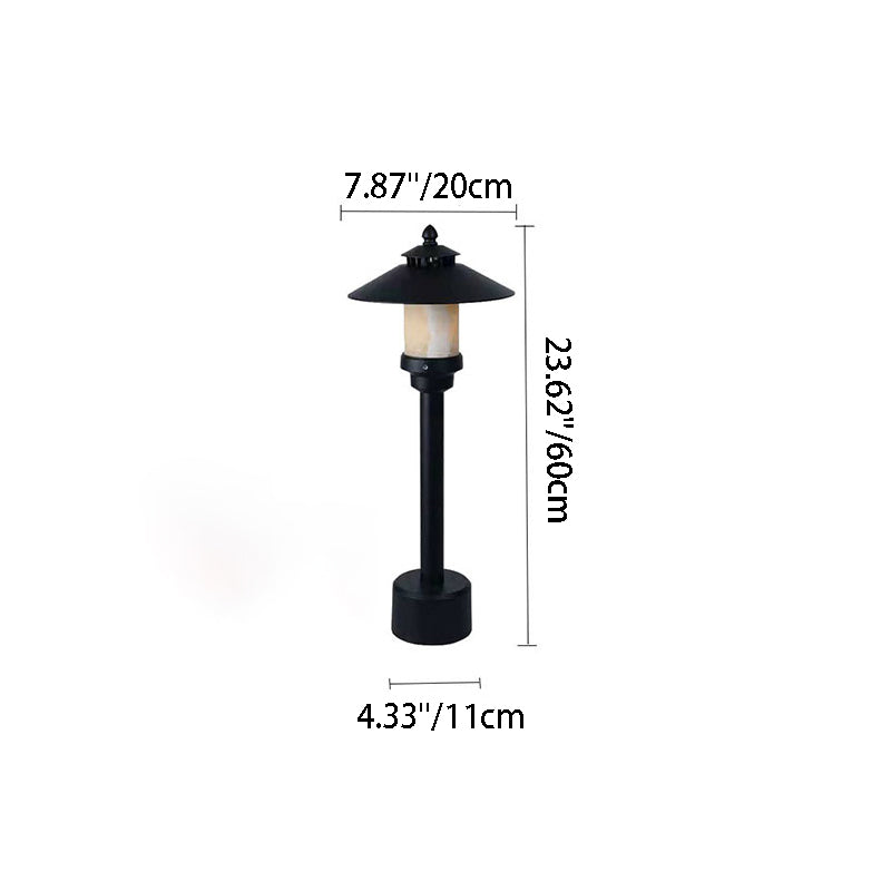 Traditionelle europäische wasserdichte halbrunde Zylinder-Aluminium-Dolomit 1-Licht Außenlandschaftslampe für den Garten | Karnz