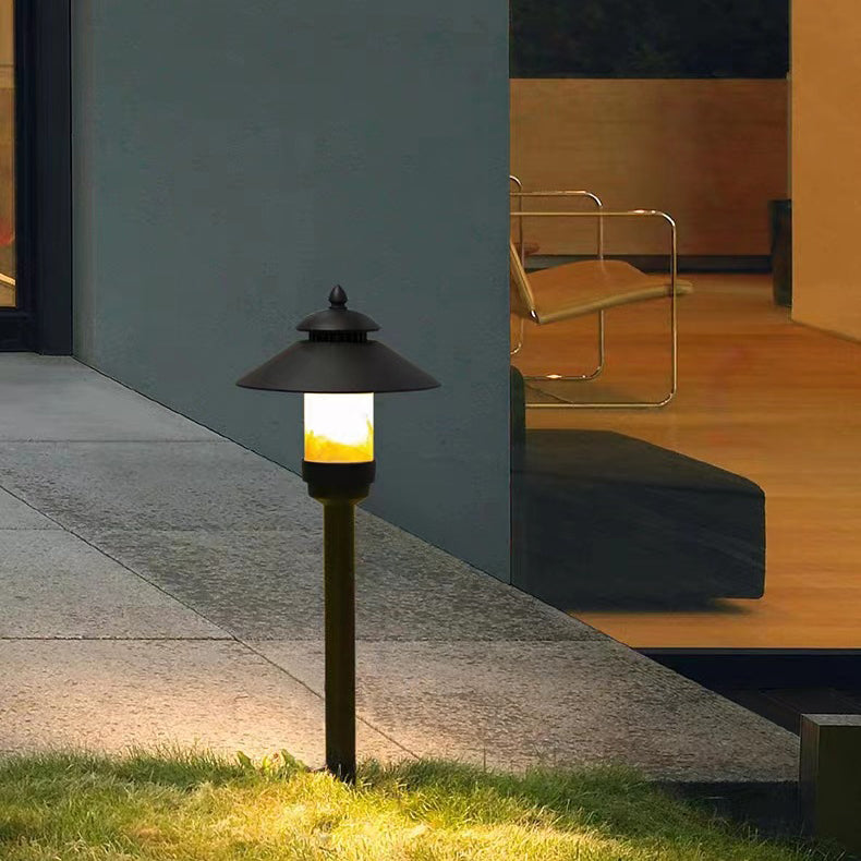 Traditionelle europäische wasserdichte halbrunde Zylinder-Aluminium-Dolomit 1-Licht Außenlandschaftslampe für den Garten | Karnz