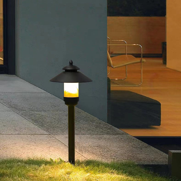 Traditionelle europäische wasserdichte halbrunde Zylinder-Aluminium-Dolomit 1-Licht Außenlandschaftslampe für den Garten | Karnz
