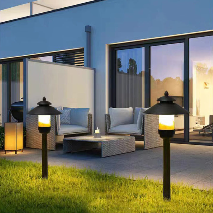 Traditionelle europäische wasserdichte halbrunde Zylinder-Aluminium-Dolomit 1-Licht Außenlandschaftslampe für den Garten | Karnz