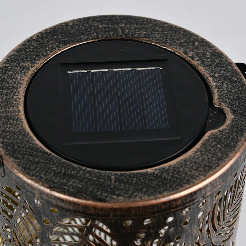 Traditionelle Vintage Solar Wasserdichte Zylinder-Skelettbaum Eisen LED Außenlicht für den Garten | Karnz