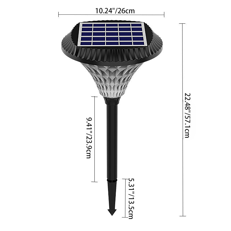 Moderner Minimalistischer Solar Wasserdichter Diamant Runde ABS PC LED Außenlicht Für Außenpatio | Karnz