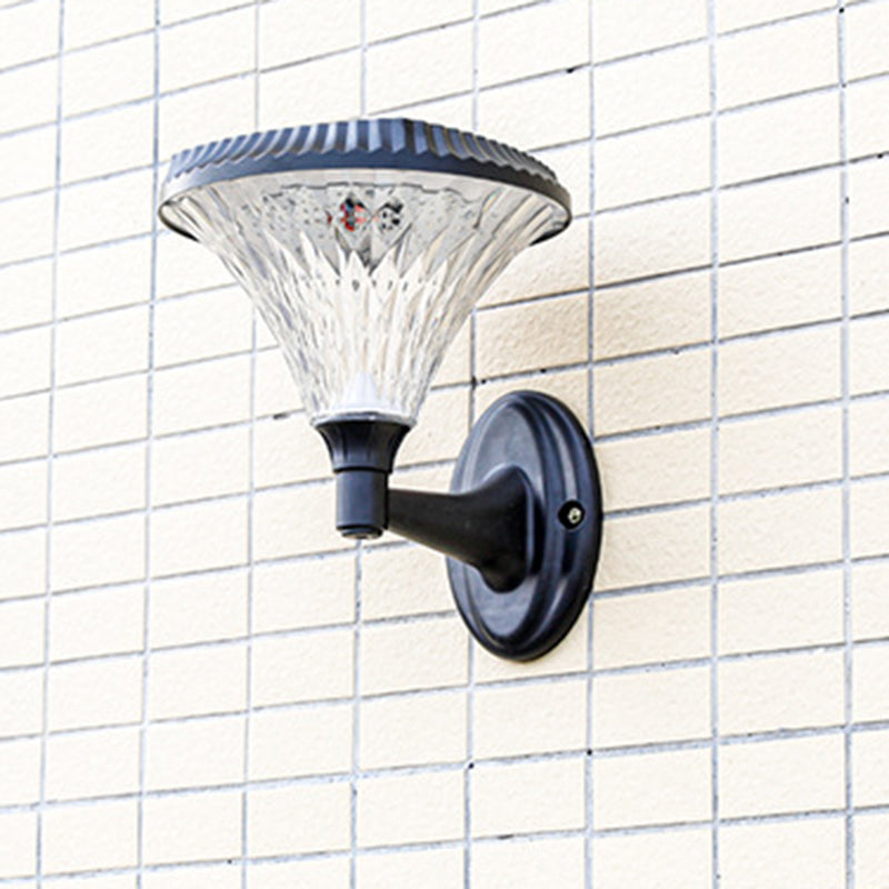 Moderner Minimalistischer Solar Wasserdichter Diamant Runde ABS PC LED Außenlicht Für Außenpatio | Karnz