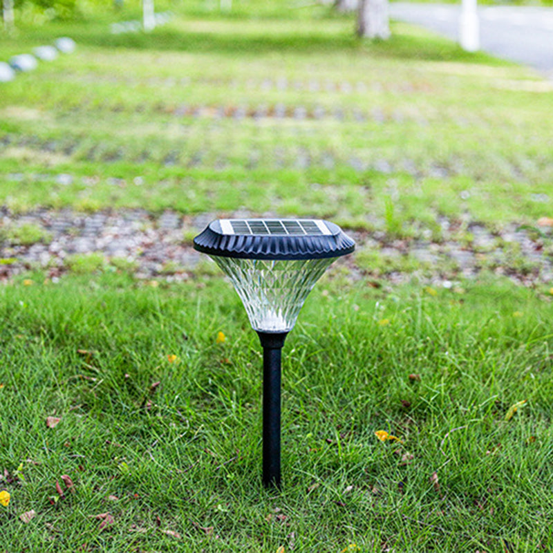 Moderner Minimalistischer Solar Wasserdichter Diamant Runde ABS PC LED Außenlicht Für Außenpatio | Karnz