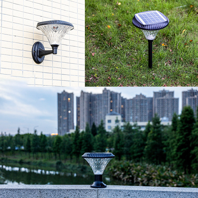 Moderner Minimalistischer Solar Wasserdichter Diamant Runde ABS PC LED Außenlicht Für Außenpatio | Karnz