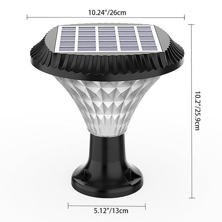 Moderner Minimalistischer Solar Wasserdichter Diamant Runde ABS PC LED Außenlicht Für Außenpatio | Karnz