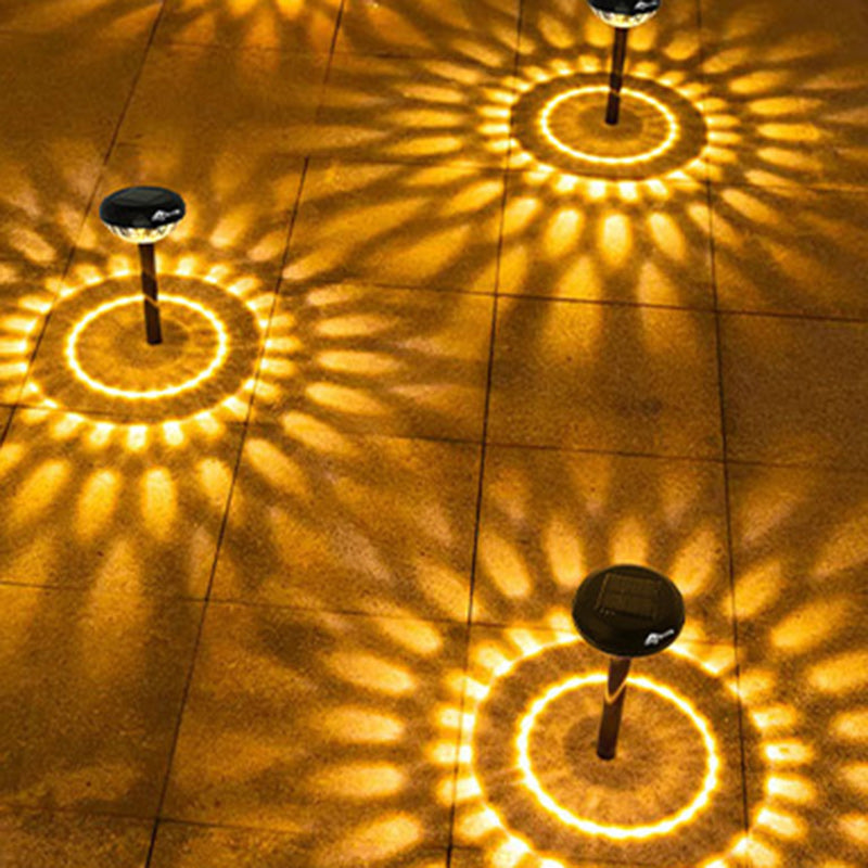 Zeitgenössische industrielle ABS runde LED-Solar-Wasserdichte Rasen-Einbauleuchte für Außenpatio | Karnz