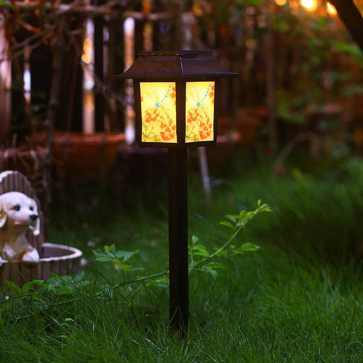 Zeitgenössische industrielle quadratische Eule Muster LED Solar wasserdichte Rasen Einstecklicht für Outdoor Patio | Karnz