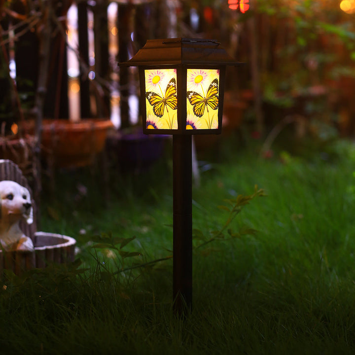 Zeitgenössische industrielle quadratische Eule Muster LED Solar wasserdichte Rasen Einstecklicht für Outdoor Patio | Karnz