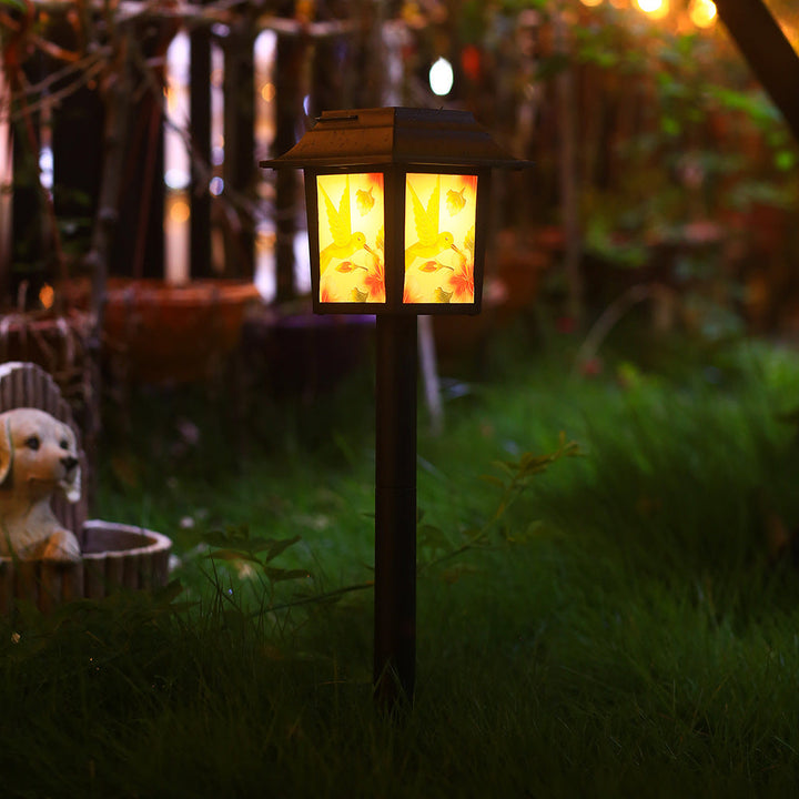 Zeitgenössische industrielle quadratische Eule Muster LED Solar wasserdichte Rasen Einstecklicht für Outdoor Patio | Karnz