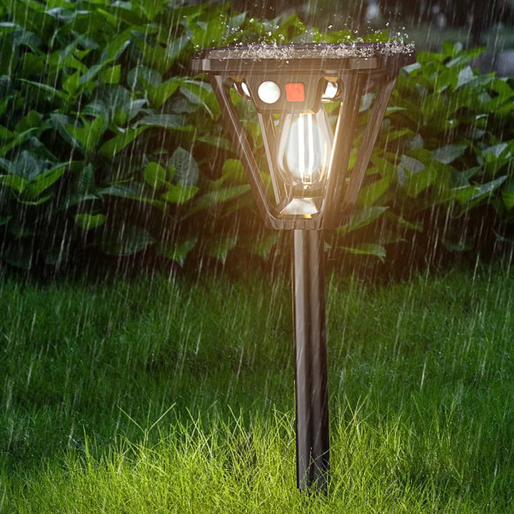Zeitgenössische industrielle menschliche Körpersensor LED Solar wasserdicht Rasen Einstecklicht für den Außenbereich Patio | Karnz
