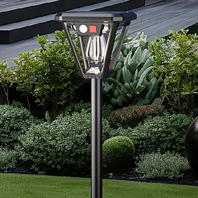 Zeitgenössische industrielle menschliche Körpersensor LED Solar wasserdicht Rasen Einstecklicht für den Außenbereich Patio | Karnz