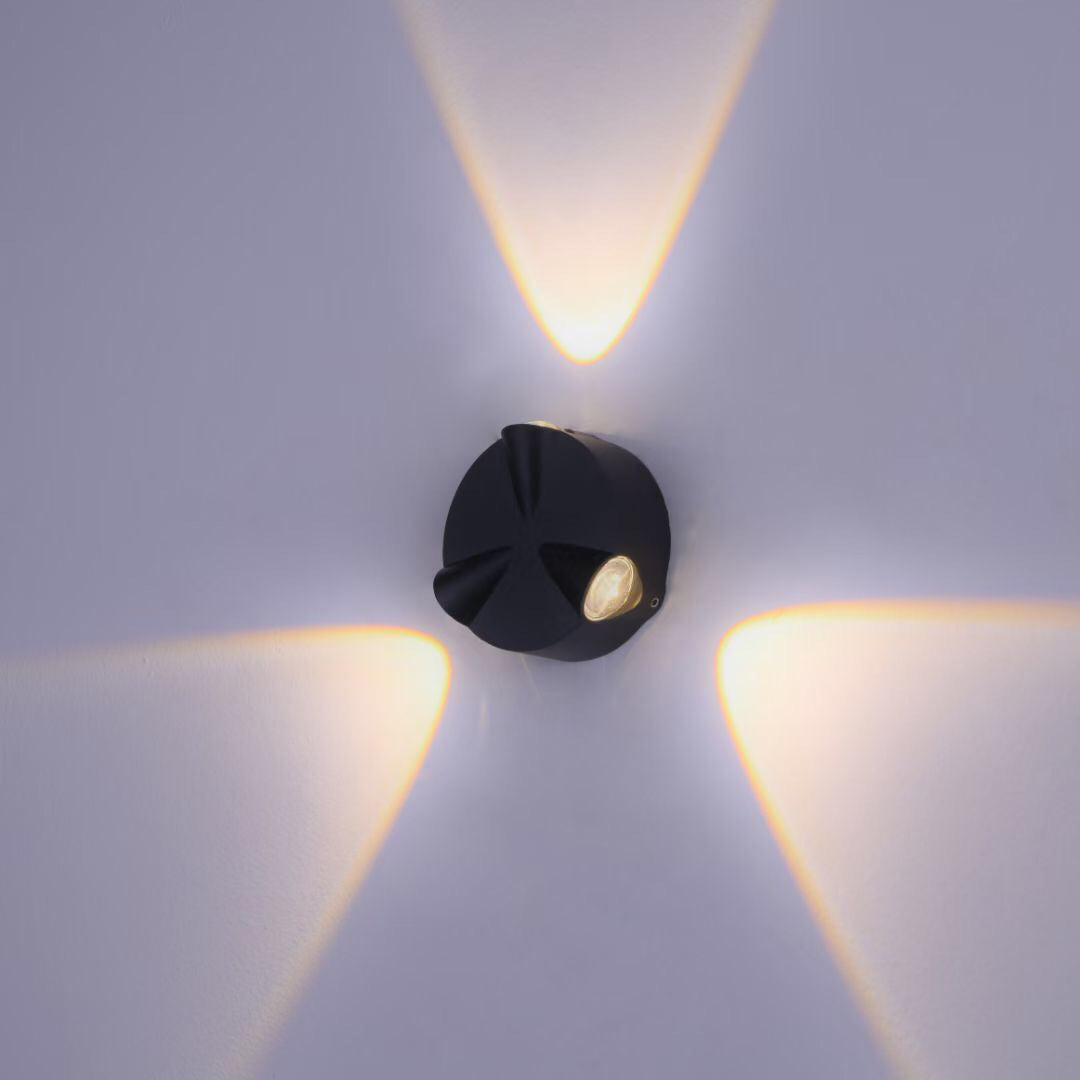 Zeitgenössische Einfachheit Runde Aluminium LED Außenwandleuchte Für Außenpatio | Karnz