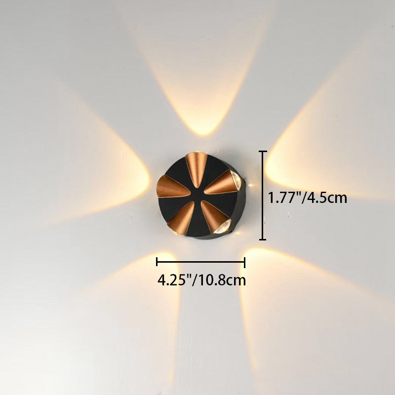 Zeitgenössische Einfachheit Runde Aluminium LED Außenwandleuchte Für Außenpatio | Karnz