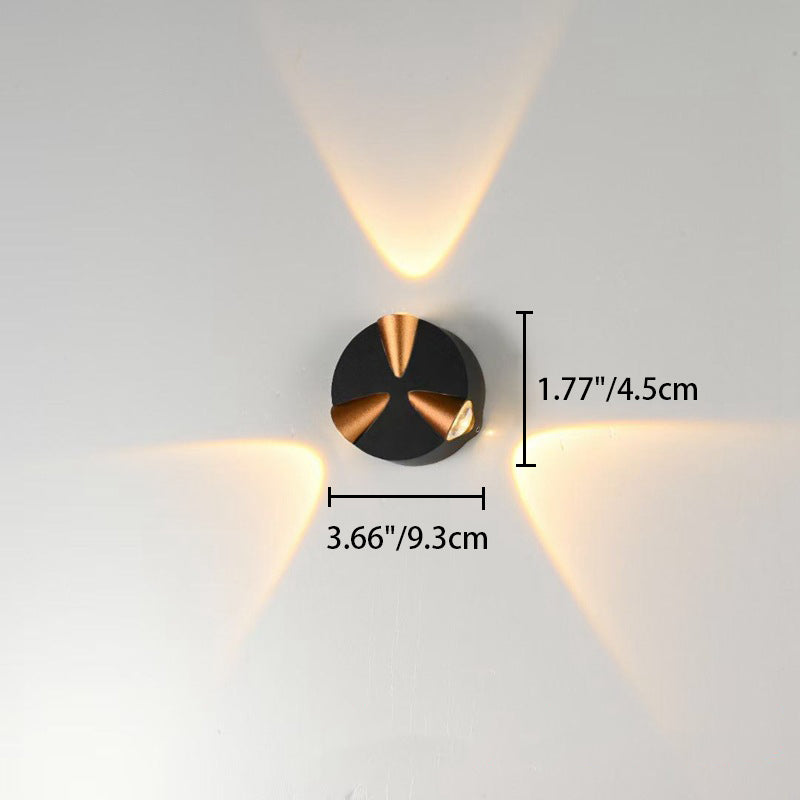 Zeitgenössische Einfachheit Runde Aluminium LED Außenwandleuchte Für Außenpatio | Karnz