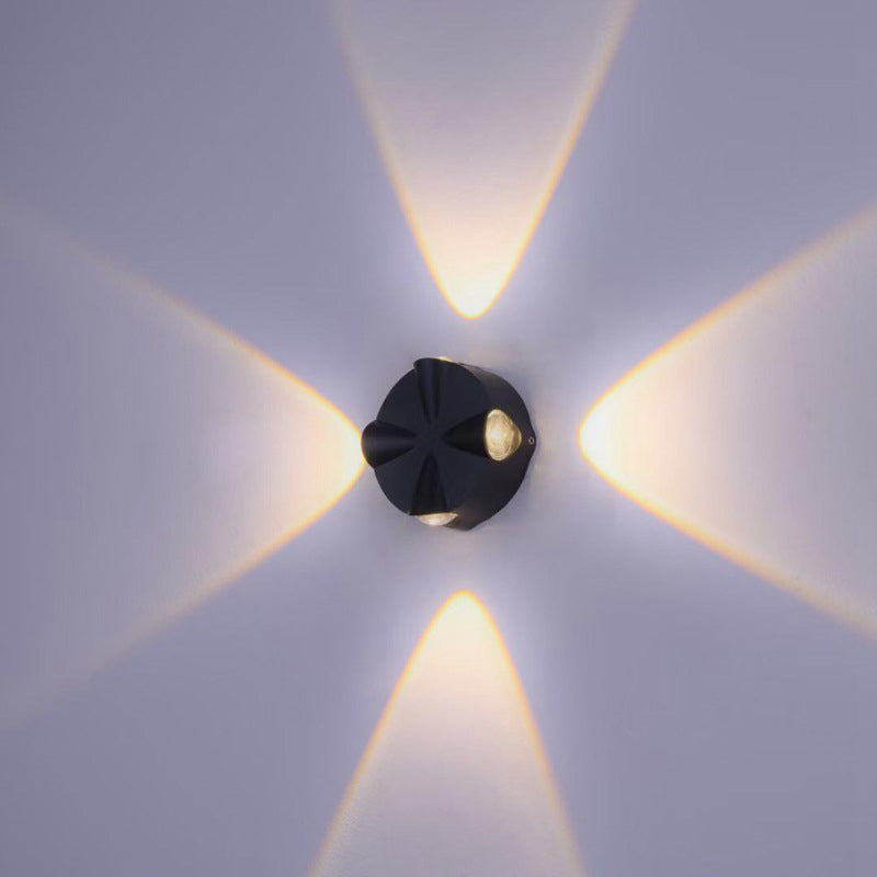 Zeitgenössische Einfachheit Runde Aluminium LED Außenwandleuchte Für Außenpatio | Karnz