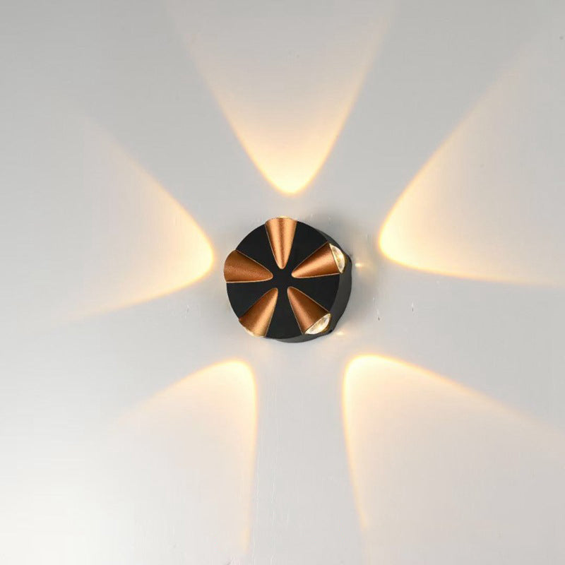 Zeitgenössische Einfachheit Runde Aluminium LED Außenwandleuchte Für Außenpatio | Karnz