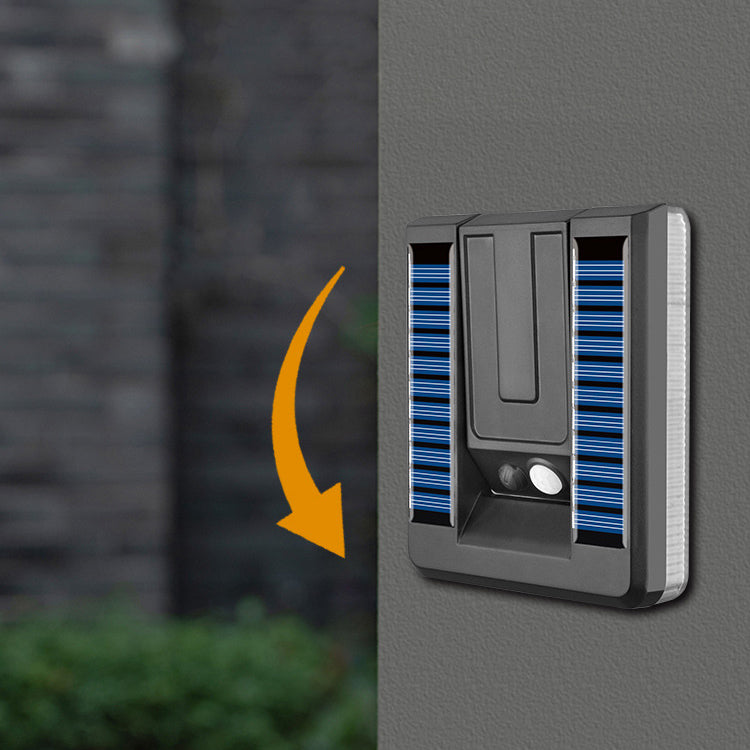 Zeitgenössische industrielle quadratische ABS Solar wasserdichte LED Außenwandlampen für den Garten | Karnz