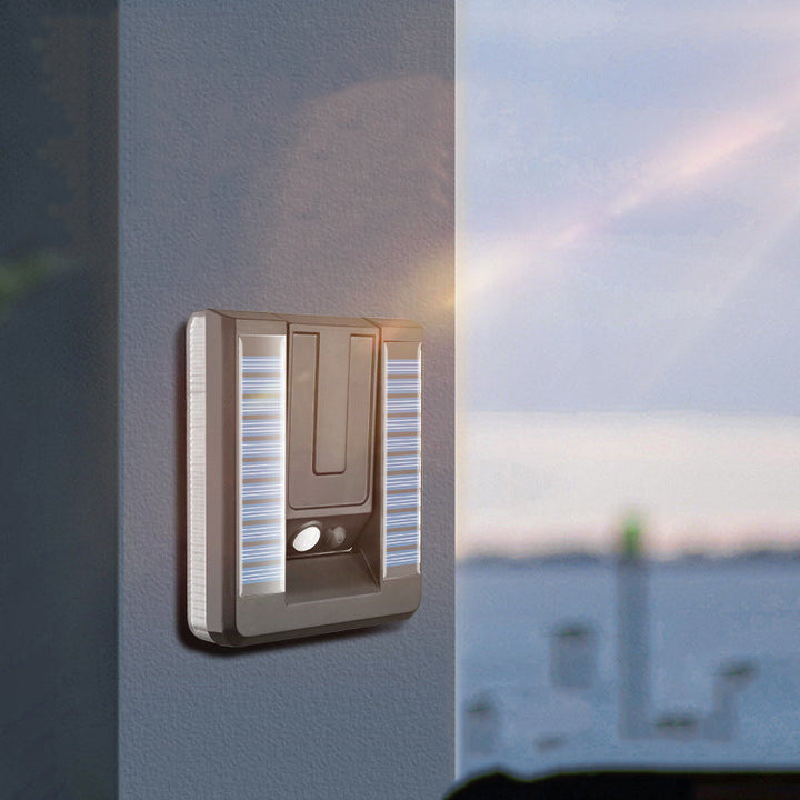 Zeitgenössische industrielle quadratische ABS Solar wasserdichte LED Außenwandlampen für den Garten | Karnz